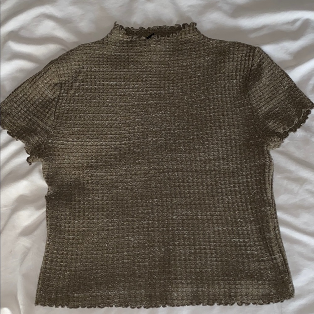 High neck green crop top